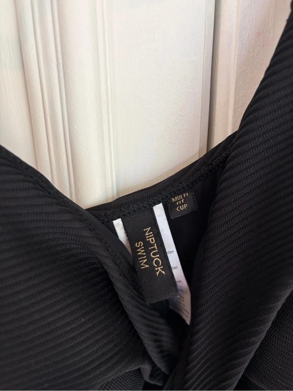 Black One-Piece Ribbed Swimsuit - Picture 2 of 3